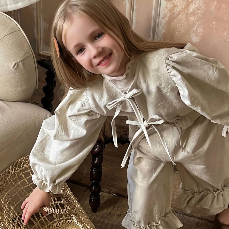 kids oatmeal フロントリボンブラウスorフリルパンツorノースリーブ