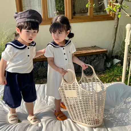 boy & girl セーラーお揃いワンピースorセットアップ(1261)