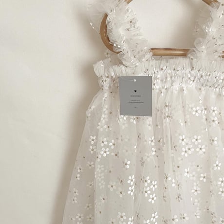6color white flowerチュールドレス(328)