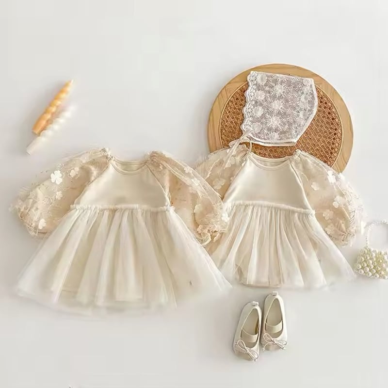 姉妹お揃いsleeveデコレーションロンパースorワンピース(903) | こども