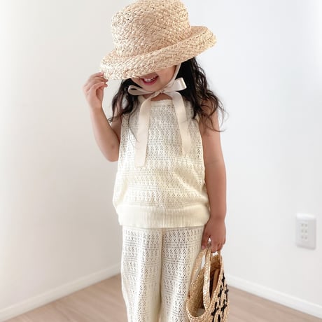 透かし編みサマーニットノースリーブセットアップ(2697)