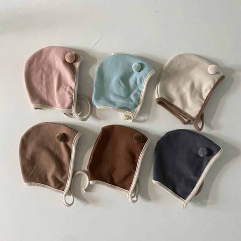 6color くま耳ボンネットバイカラーロンパース3点セット(2441 6color くま耳ボンネットバイカラーロンパース3点セット(2441