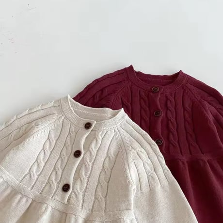 2color リブ編みニットワンピース(1196)