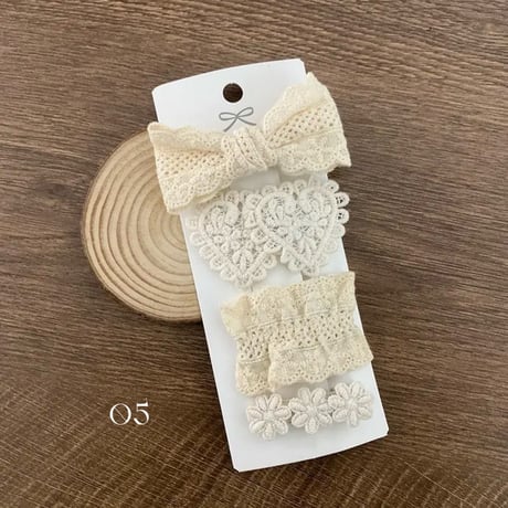 4set レースヘアクリップ(495)