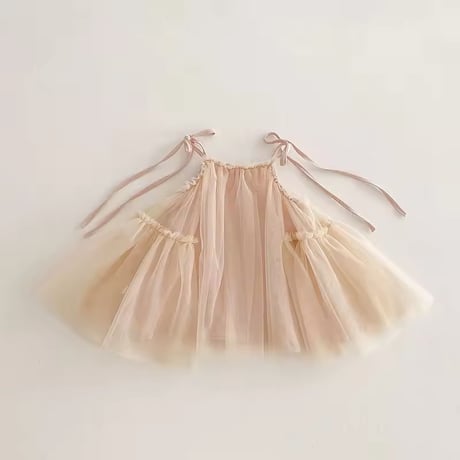 beige pink / light green サイドギャザーキャミワンピース(924)