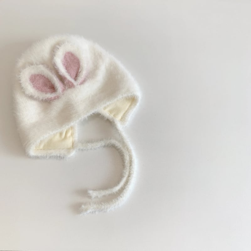 うさ耳ぴょんぴょんニットボンネット(502) | こどもふく moco kids