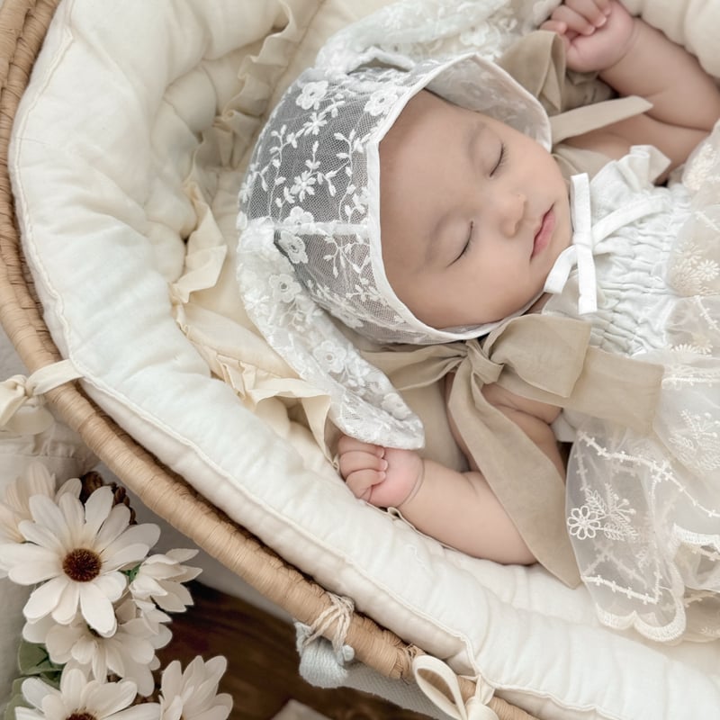 うさ耳レースボンネット(1568) | こどもふく moco kids