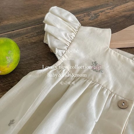 jennybebe 姉妹お揃いエンブロイダリーpetitフラワーロンパースorワンピース(3138)