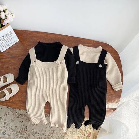 beige × blackニットセーターorハイウエストニットパンツ(3292)