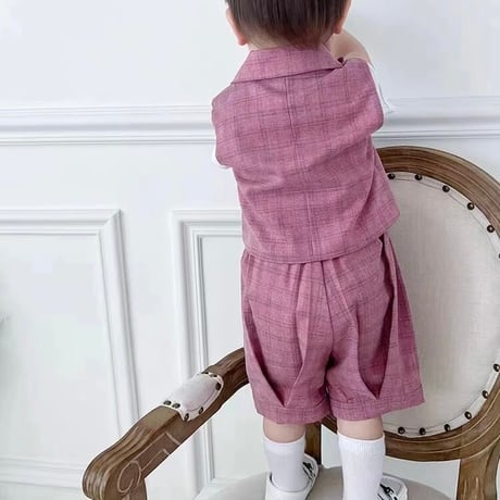 Brown / Pink purpleベストフォーマルセット(463)