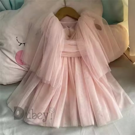 3color Vネックチュールボリュームドレス(1050)