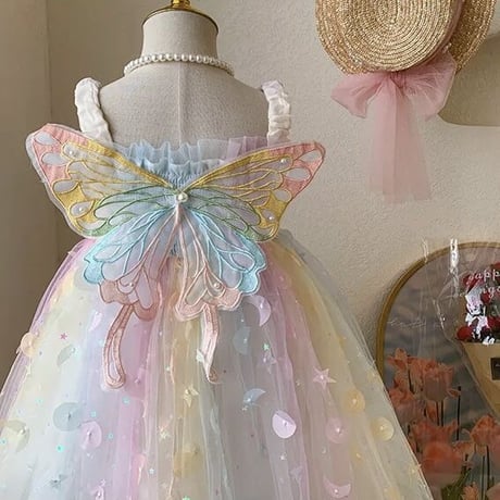 kids rainbowゆめかわバタフライドレス(3231)