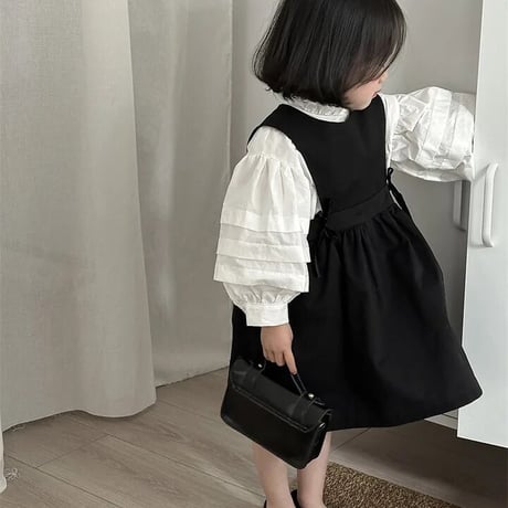 white / light blueぽわん袖ブラウス(4024)