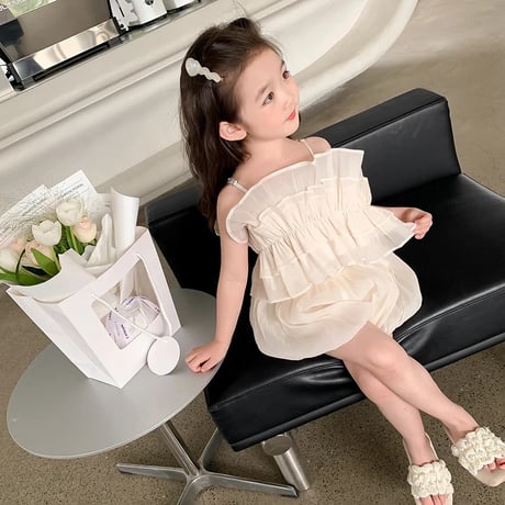 kids apricot UPシフォンセットアップ(4106)
