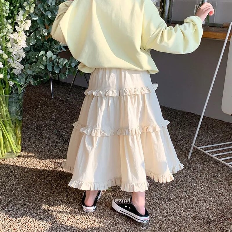 kids トリプルフリルティアードスカート(2707) | こどもふく🧸mocokids