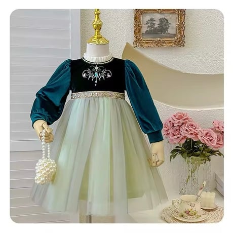 kids winterアナ風コスプレドレス(752)