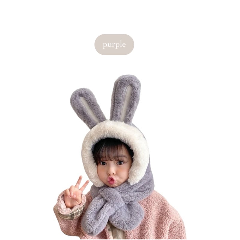 6color ぴょっこりうさ耳マフラー帽子(152) | こどもふく moco kids 6color ぴょっこりうさ耳マフラー帽子(152) | こどもふく moco kids