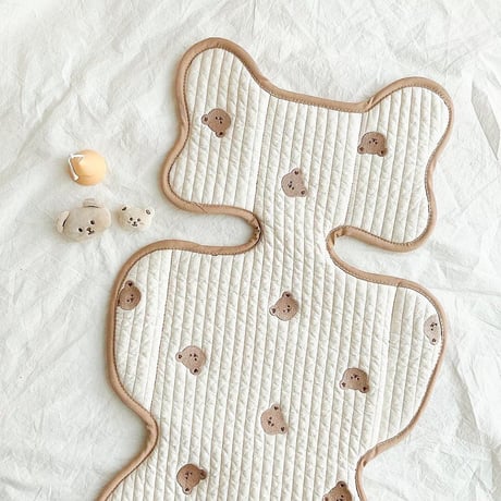 5color カラーライン刺繍ベビーカーシート(053)