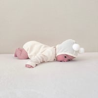 springくま耳ポンポンボンネットワッフルロンパース(4044)