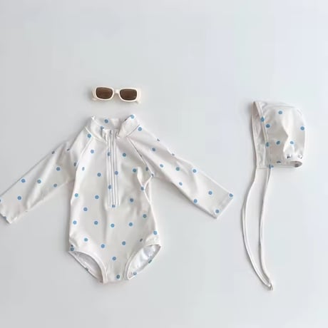 blue gingham check / cream dotラッシュガード(2095)