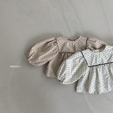 即納【bebeholic】dot blouse (be13)