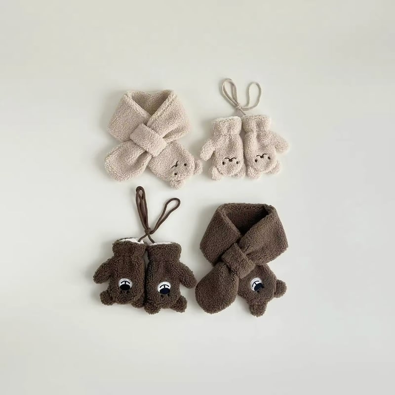 くまうさぎマフラー手袋セット(759) | こどもふく🧸mocokids