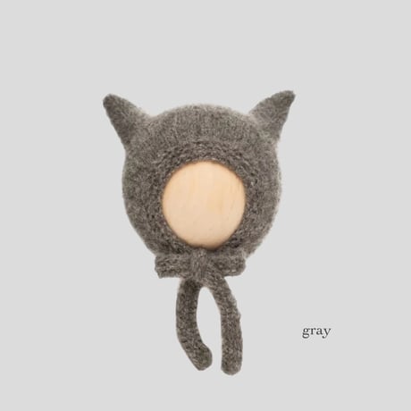 即納◆cat earsニットボンネット(448)