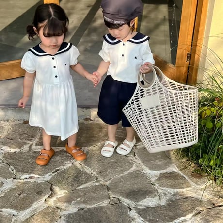boy & girl セーラーお揃いワンピースorセットアップ(1261)