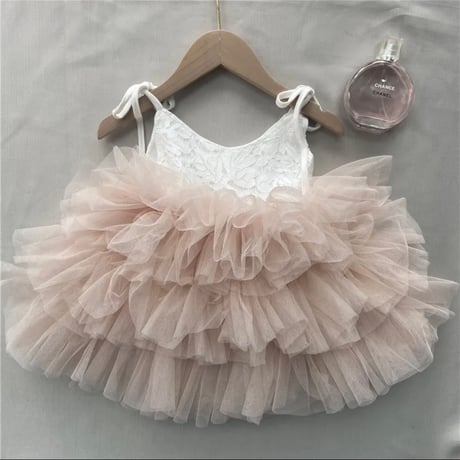 pink/white バイカラーキャミレースチュチュドレス(4079)