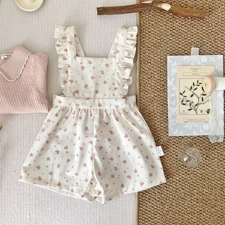 momo pink small flowerサロペット(4058)