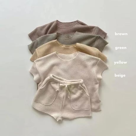 4color サマーワッフルニットルーズセットアップ(2729)