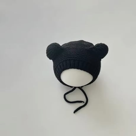 8color くま耳かぎ針編みニットボンネット(708)