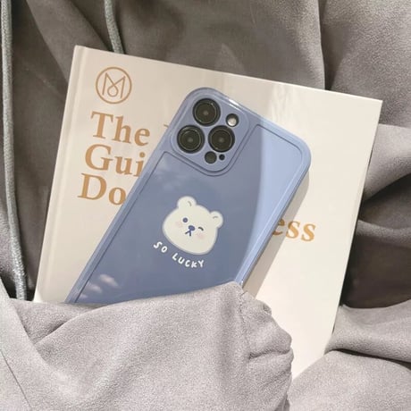 しろくま×ブルーサイドパターンiPhoneケース(1624)