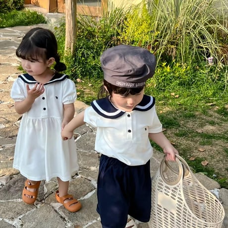 boy & girl セーラーお揃いワンピースorセットアップ(1261)