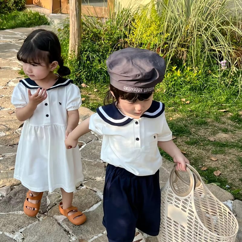 boy & girl セーラーお揃いワンピースorセットアップ(1261) | こども