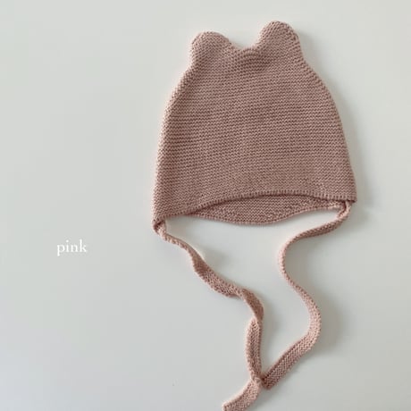 4color つの耳ビーニーくすみボンネット(1456)