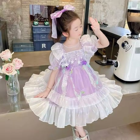 kids purple/ whiteアイドルグレープドレス(645)