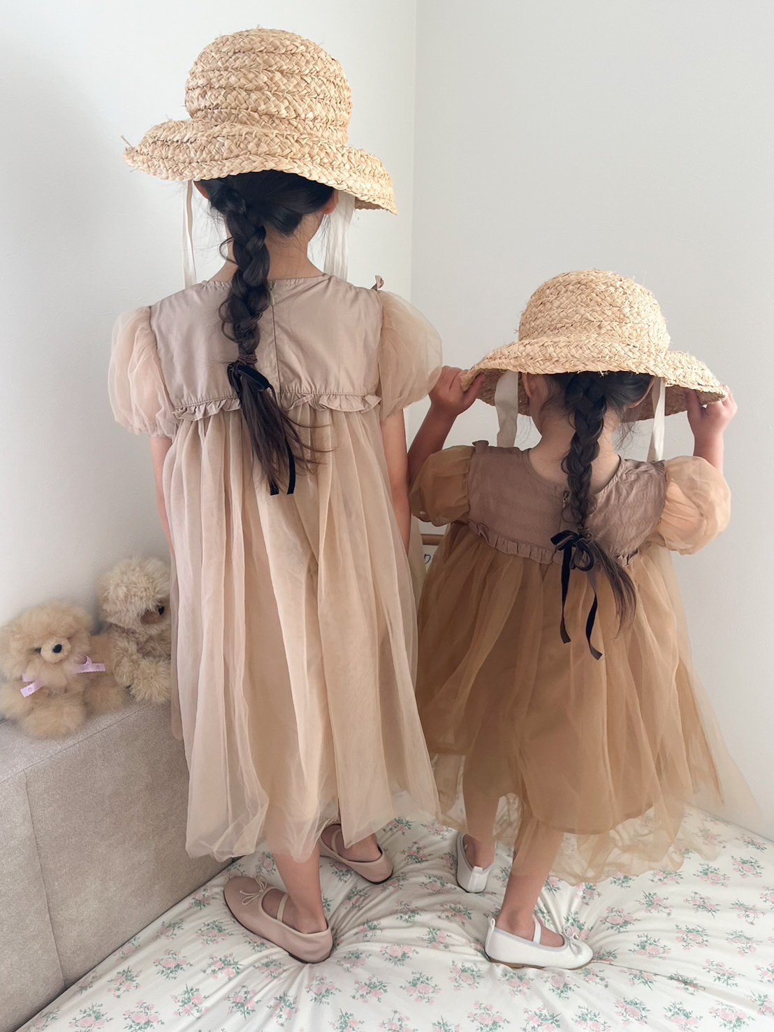 即納あり◇kids トライアングルふんわりチュールドレス(2508) | こども 