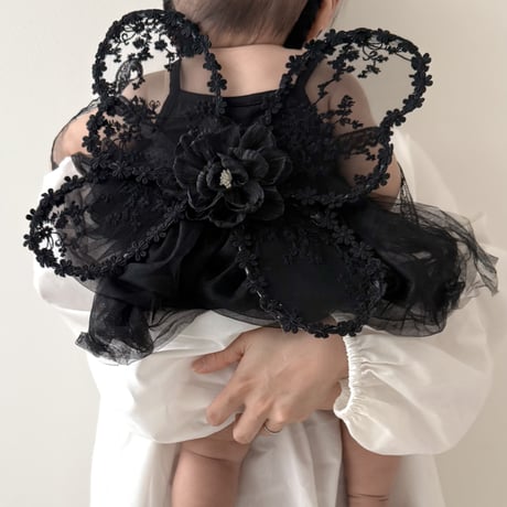 white×black レースワイヤーベビーウィング(992)