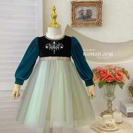 kids winterアナ風コスプレドレス(752)