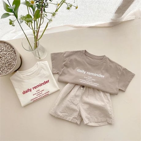親子お揃い淡色カラーロゴTシャツ(3153)
