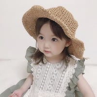 mamaお揃い細リボン麦わら帽子(718)