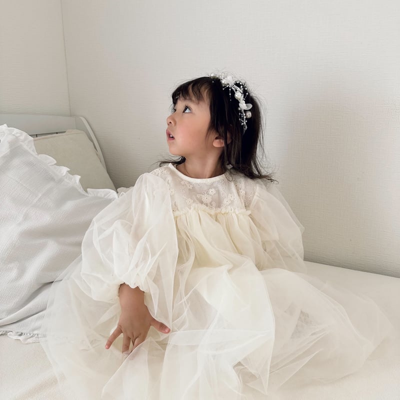 moco moco powan刺繍×チュールのドレス　もこもこぽわん moco moco powan