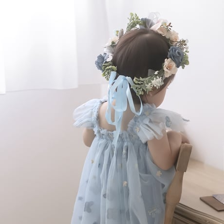 ブルーフラワーデザイン花冠(2310)