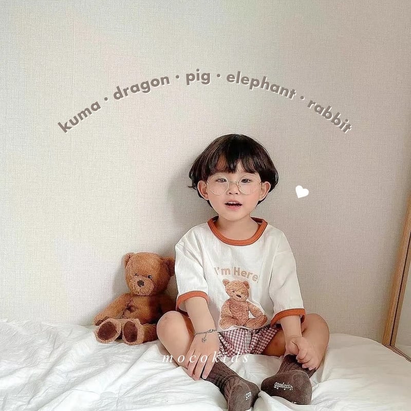 5animal ギンガムチェックセットアップ(569) | こどもふく moco kids 5animal ギンガムチェックセットアップ(569) | こどもふく moco kids