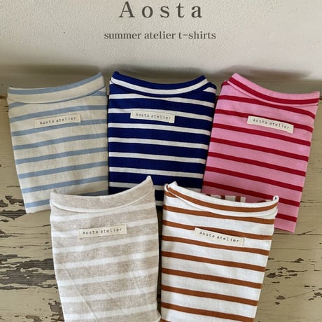 即納【Aosta】signature border T-shirt(2999)