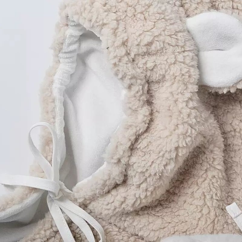 くま耳ボアショートポンチョ(2459) | こどもふく🧸mocokids