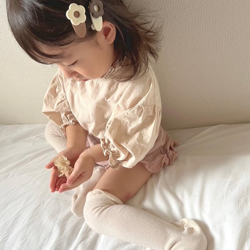 モノトーンカラーお花☆ベビーヘアクリップ　ヘアゴム モノトーンカラーお花☆ベビーヘアクリップヘアゴム