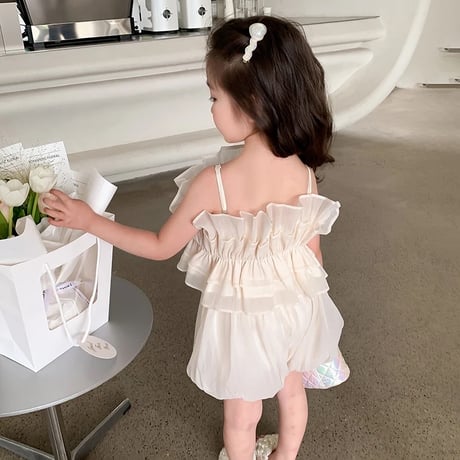 kids apricot UPシフォンセットアップ(4106)