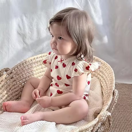 baby girl ショルダーフリルロンパース(2200)
